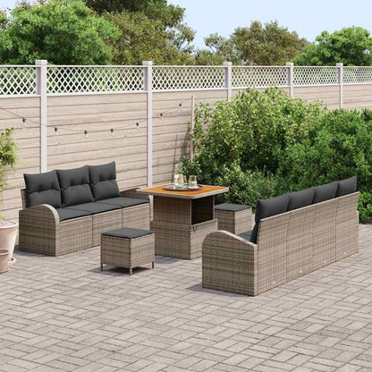 Set Divano da Giardino con cuscino con cuscino 10 pcs Grigio | homemem39