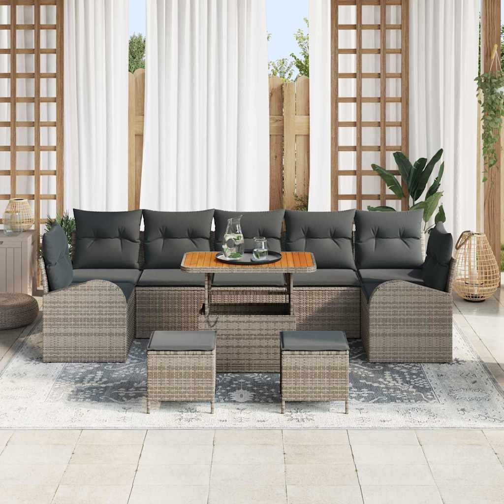 Set Divano da Giardino con cuscino con cuscino 10 pcs Grigio | homemem39