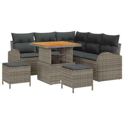 Set Divano da Giardino con cuscino 8 pcs Grigio