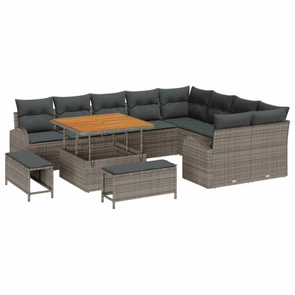 Set Divano da Giardino con cuscino 12 pcs Grigio