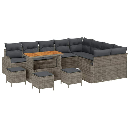 Set Divano da Giardino con cuscino 13 pcs Grigio