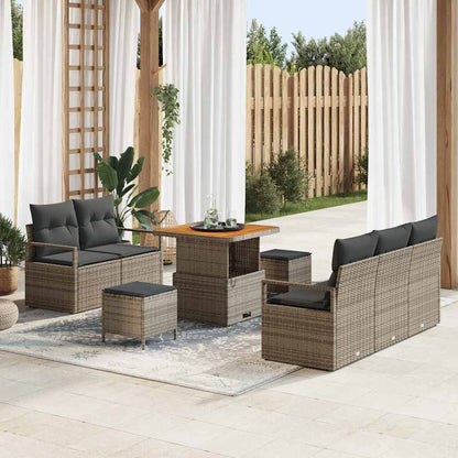 Set Divano da Giardino con cuscino 8 pcs Grigio | homemem39