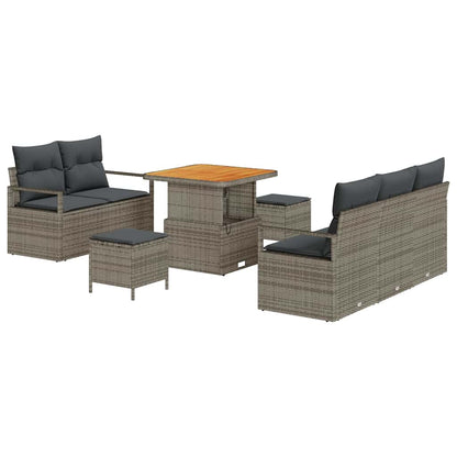 Set Divano da Giardino con cuscino 8 pcs Grigio | homemem39