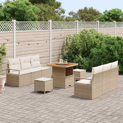 Set Divano da Giardino 9 pcs Beige Poly Rattan - homemem39