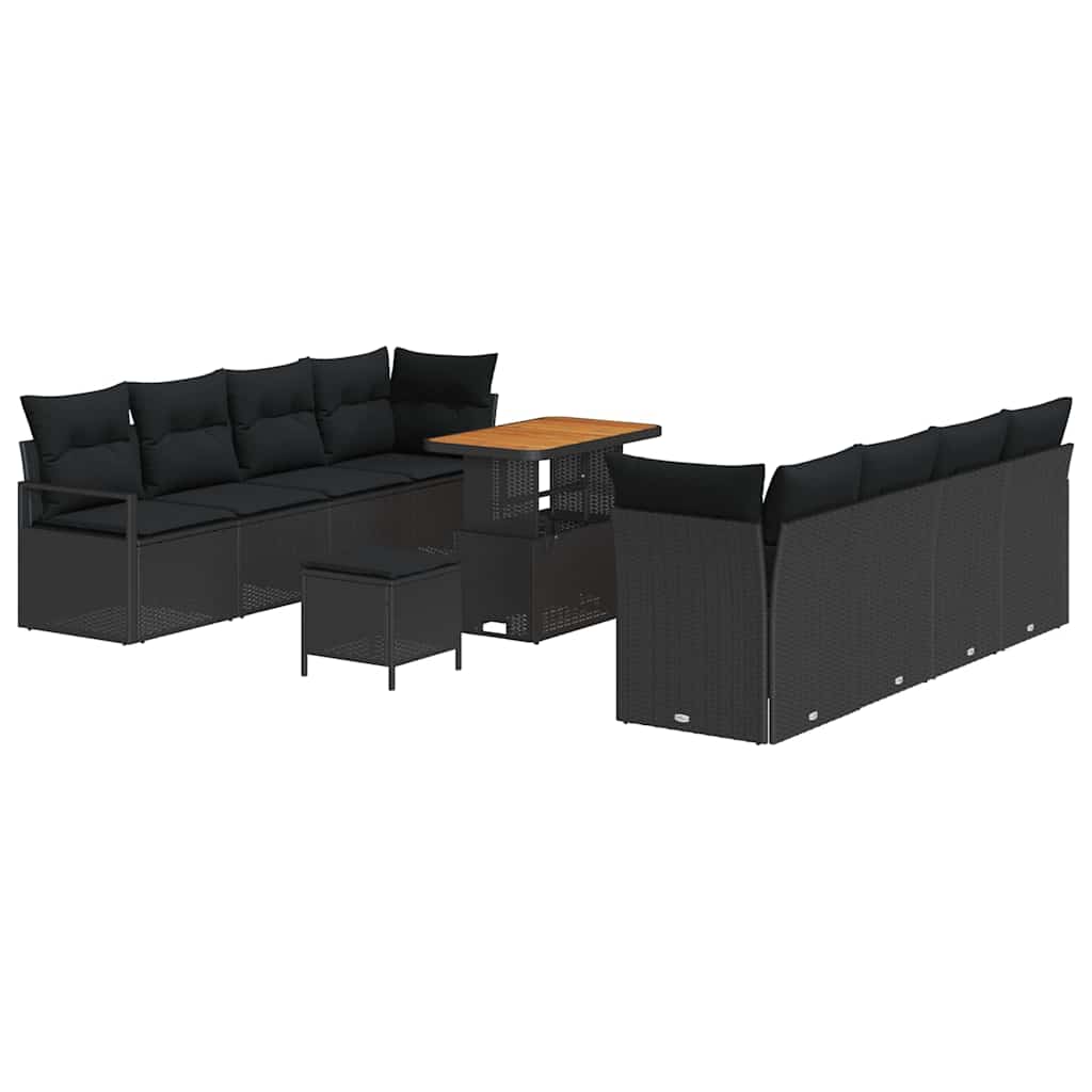 Set Divano da Giardino con cuscino Nero 90 x 55 x 71 cm | homemem39