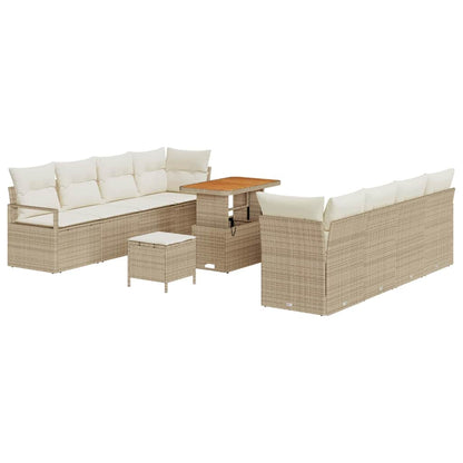 Set Divano da Giardino Beige e Crema 90 x 55 x 71 cm