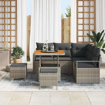 Set Divano da Giardino con cuscino 8 pcs Grigio