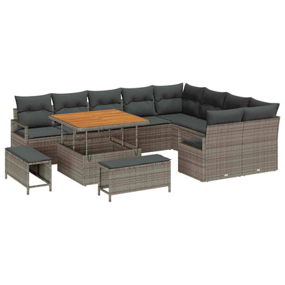 Set Divano da Giardino con cuscino 12 pcs Grigio | homemem39