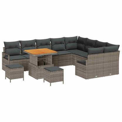 Set Divano da Giardino con cuscino 12 pcs Grigio | homemem39