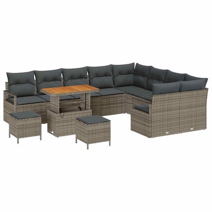 Set Divano da Giardino con cuscino 12 pcs Grigio | homemem39