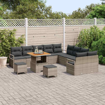 Set Divano da Giardino con cuscino 13 pcs Grigio | homemem39