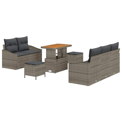 Set Divano da Giardino con cuscino 8 pcs Grigio | homemem39