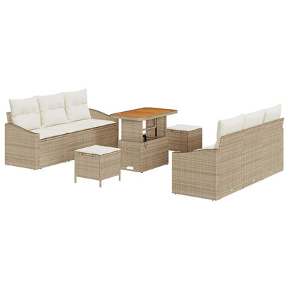 Set Divano da Giardino 9 pcs Beige e Crema 90 x 55 x 71 cm - homemem39