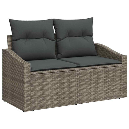Set Divano da Giardino con cuscino 12 pcs Grigio Poly Rattan | homemem39