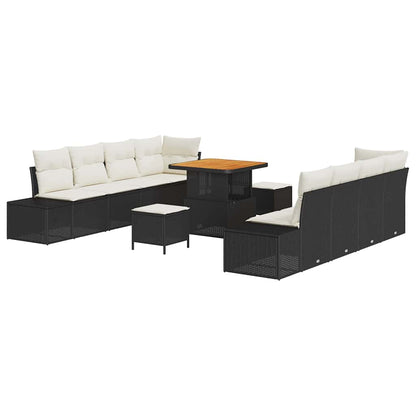 Set Divano da Giardino Nero 80 x 80 x 71 cm Poly Rattan | homemem39