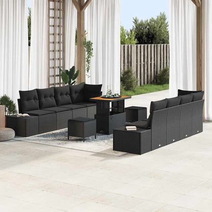 Set Divano da Giardino Nero 90 x 55 x 71 cm Poly Rattan | homemem39