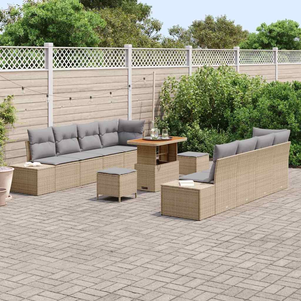 Set Divano da Giardino Beige 90 x 55 x 71 cm Poly Rattan | homemem39