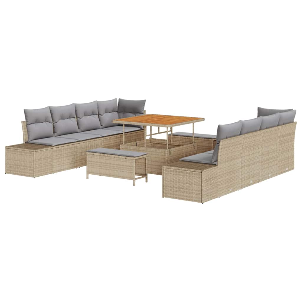 Set Divano da Giardino Beige 100 x 100 x 71 cm Poly Rattan | homemem39
