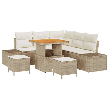 Set Divano da Giardino 8 pcs Beige Poly Rattan - homemem39