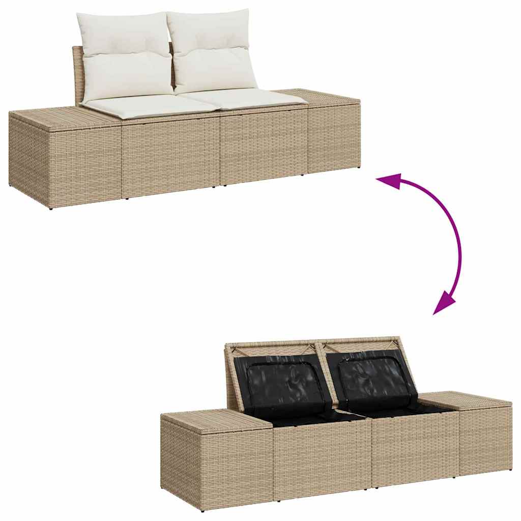 Set Divano da Giardino 8 pz Beige Poly Rattan | homemem39