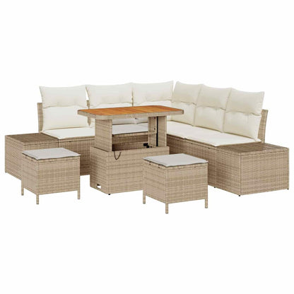 Set Divano da Giardino 8 pcs Beige Poly Rattan - homemem39