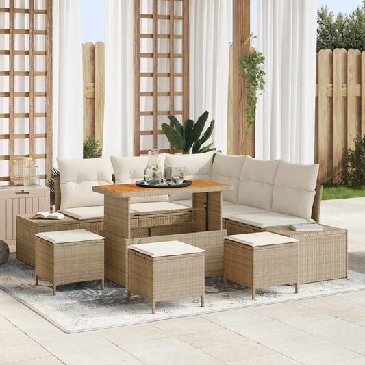 Set Divano da Giardino 8 pcs Beige Poly Rattan - homemem39