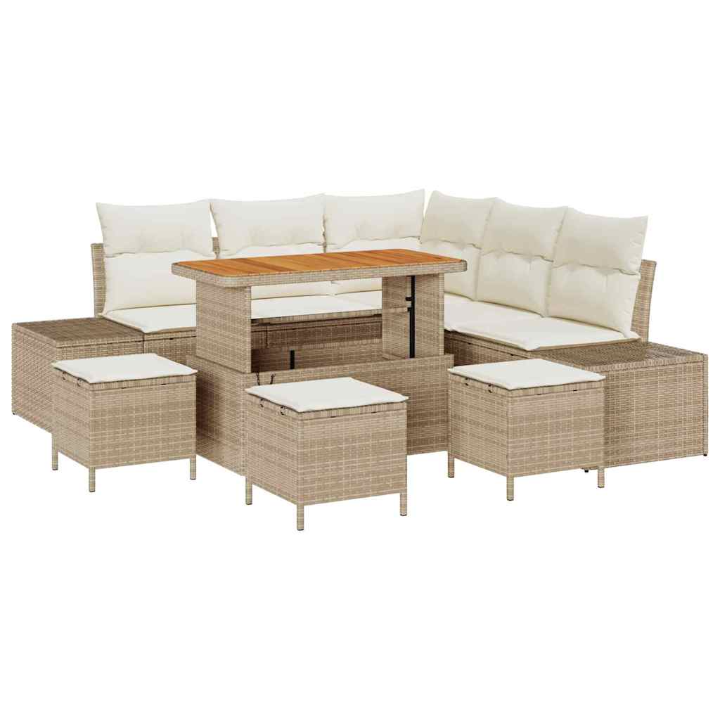 Set Divano da Giardino 8 pcs Beige Poly Rattan - homemem39