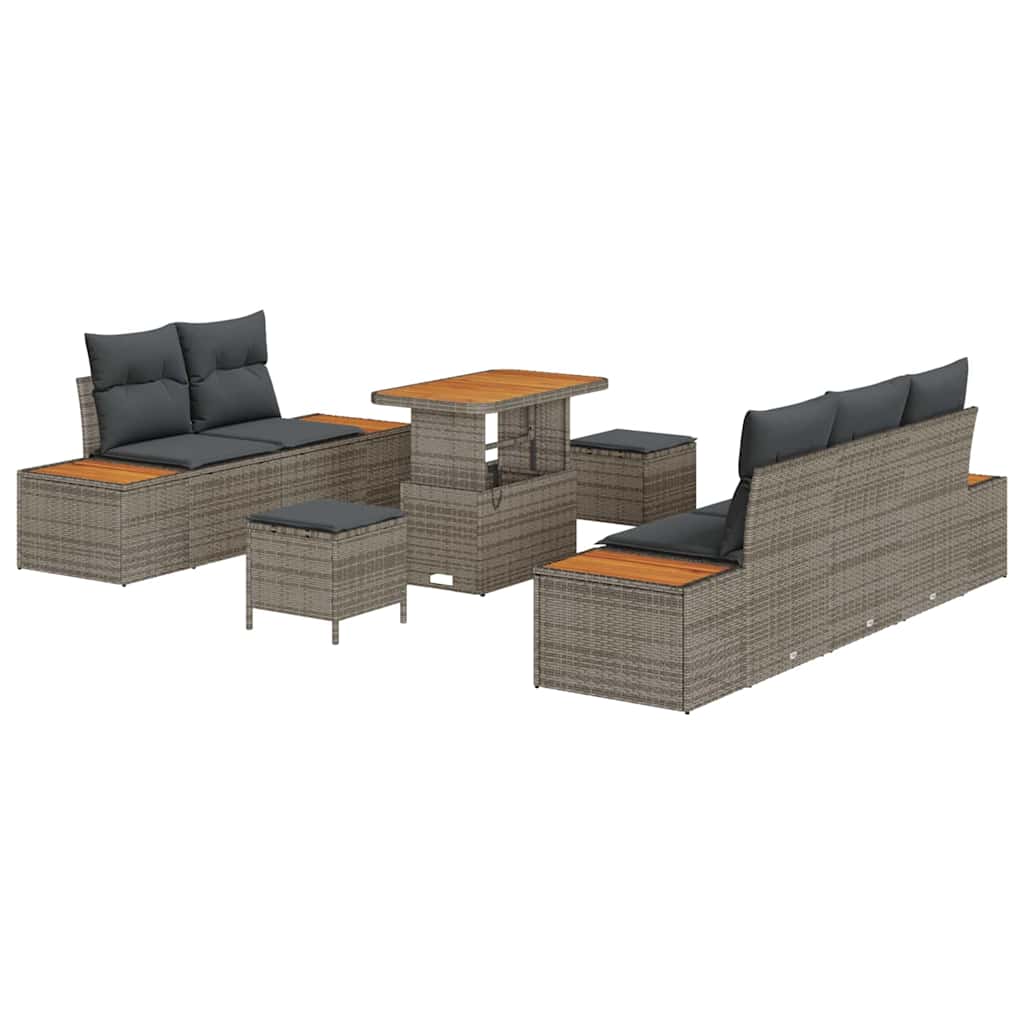 Set Divano da Giardino 8 pcs Grigio chiaro e grigio scuro | homemem39