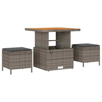Set Divano da Giardino con cuscino 11 pcs Grigio Poly Rattan