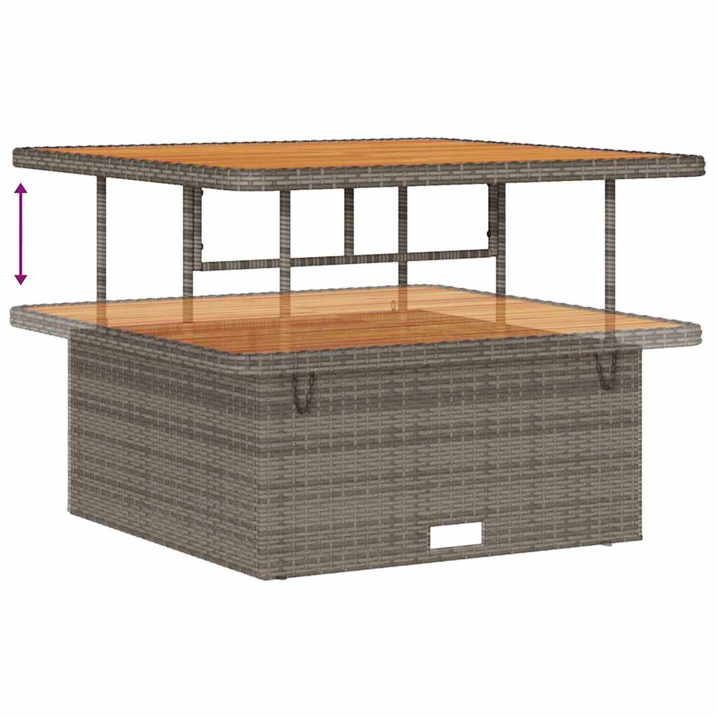 Set Divano da Giardino con cuscino 9 pcs Grigio Poly Rattan