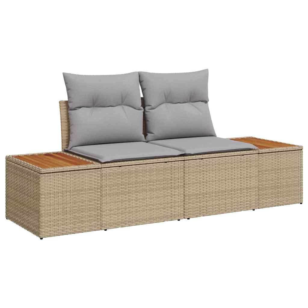 Set Divano da Giardino 9 pz 8-Numero di posti Beige Poly Rattan | homemem39