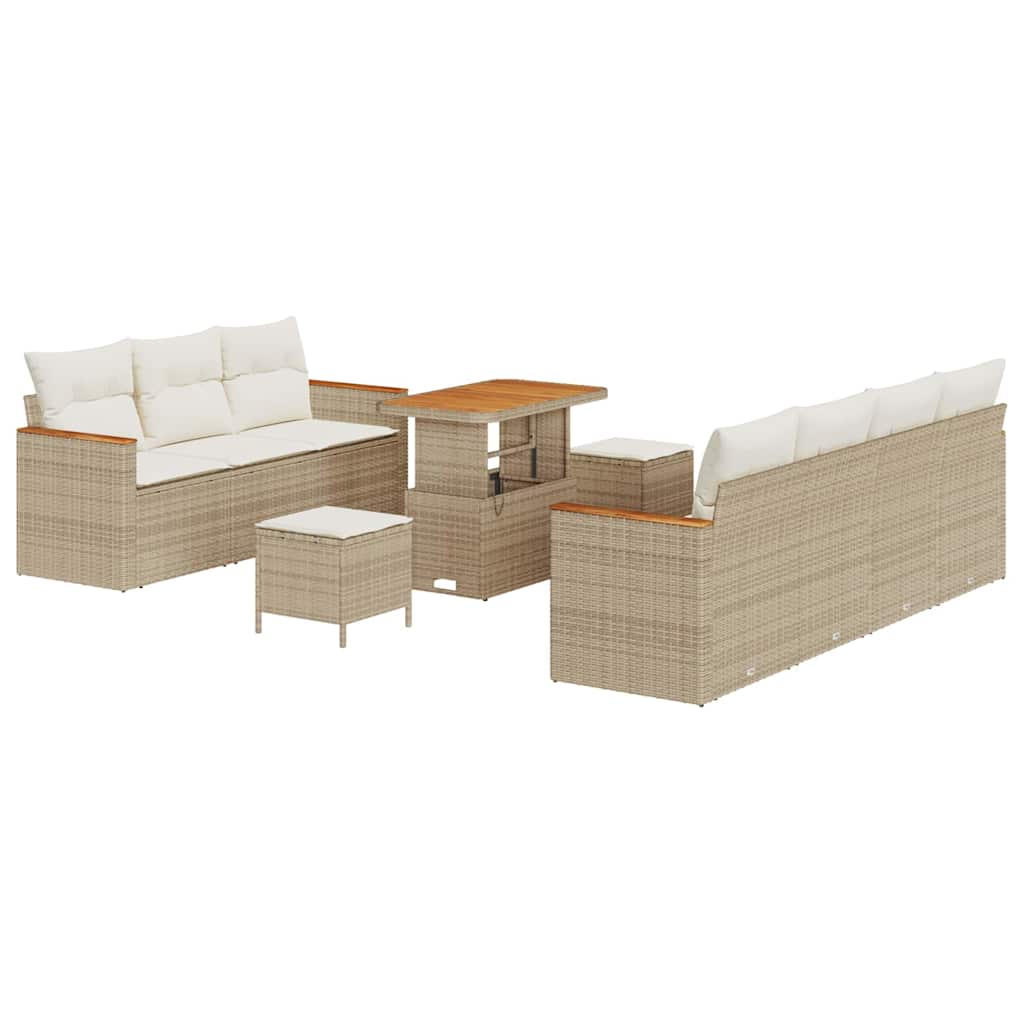 Set Divano da Giardino 14 pcs Beige e Crema polyrattan | homemem39