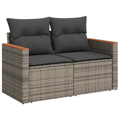 Set Divano da Giardino con cuscino 12 pcs Grigio polyrattan | homemem39