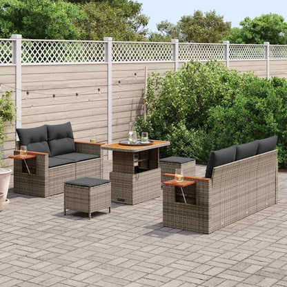 Set Divano da Giardino con cuscino 10 pcs Grigio polyrattan | homemem39