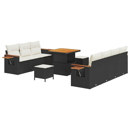Set Divano da Giardino 13 pcs Nero e Crema polyrattan | homemem39