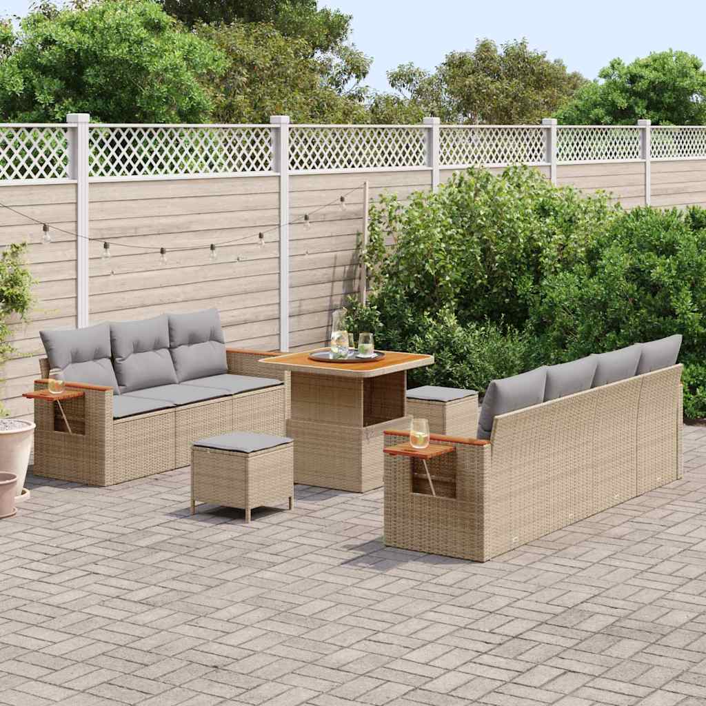 Set Divano da Giardino 13 pcs Beige e Grigio Chiaro polyrattan | homemem39