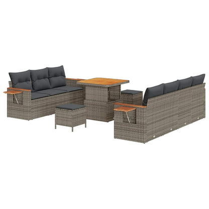 Set Divano da Giardino con cuscino 13 pcs Grigio polyrattan | homemem39