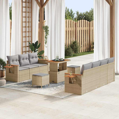Set Divano da Giardino 13 pcs Beige e Grigio Chiaro polyrattan | homemem39