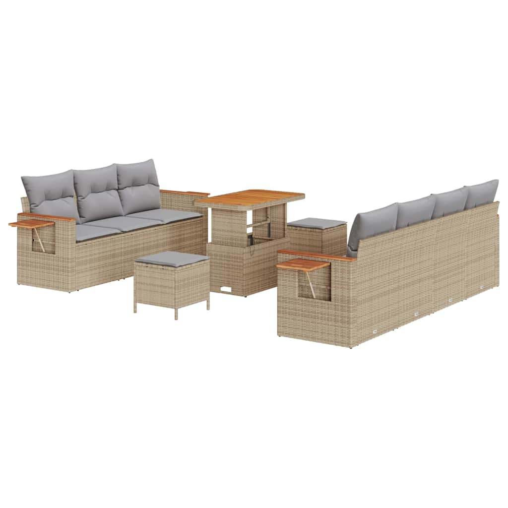 Set Divano da Giardino 13 pcs Beige e Grigio Chiaro polyrattan | homemem39