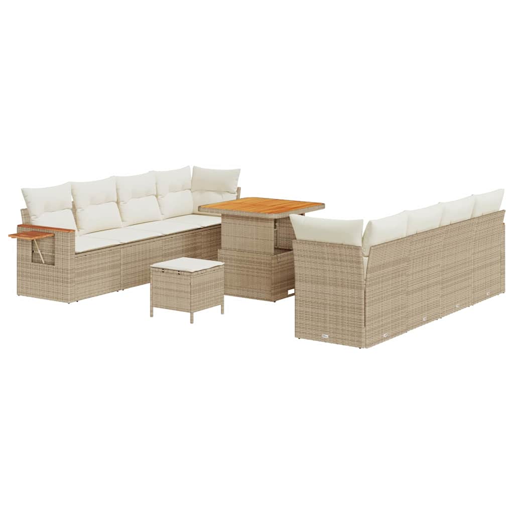 Set Divano da Giardino 12 pz 10-Numero di posti Beige e Crema | homemem39