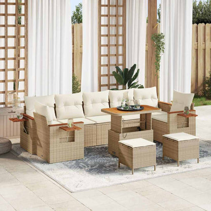 Set Divano da Giardino 13 pcs Beige e Crema polyrattan | homemem39