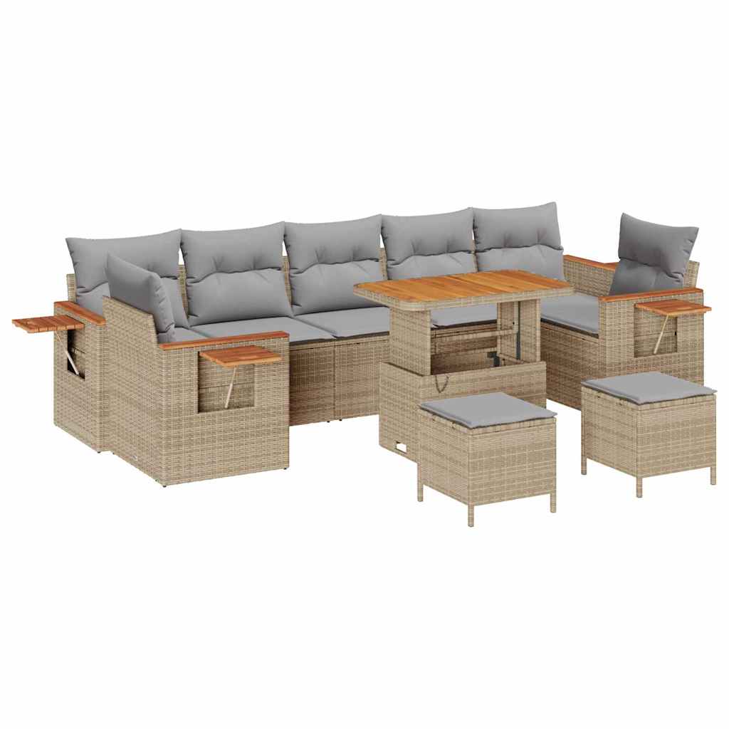 Set Divano da Giardino 13 pcs Beige e Grigio Chiaro polyrattan | homemem39