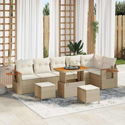 Set Divano da Giardino 11 pcs Beige e Crema polyrattan | homemem39