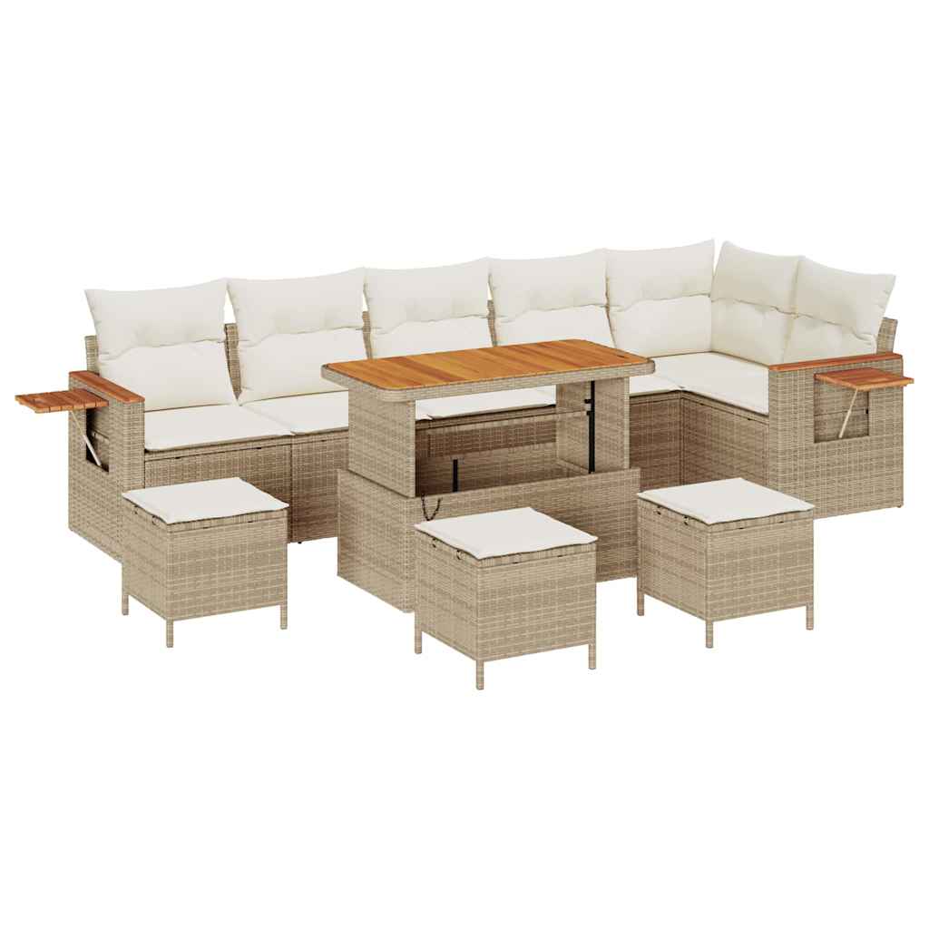 Set Divano da Giardino 12 pcs Beige e Crema polyrattan | homemem39