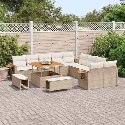 Set Divano da Giardino 17 pcs Beige e Crema polyrattan | homemem39