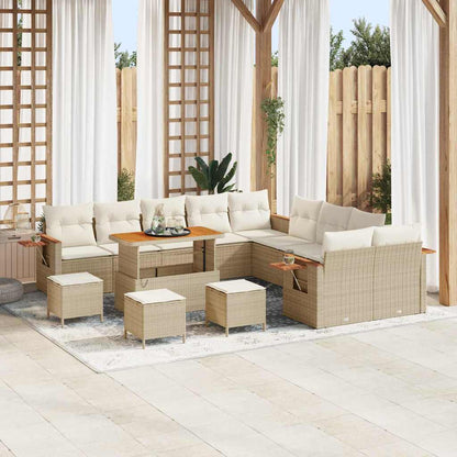 Set Divano da Giardino 18 pcs Beige e Crema polyrattan | homemem39