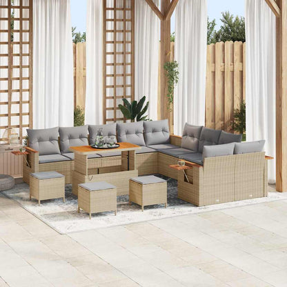 Set Divano da Giardino 18 pcs Beige e Grigio Chiaro polyrattan | homemem39