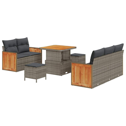 Set Divano da Giardino con cuscino 10 pcs Grigio polyrattan | homemem39