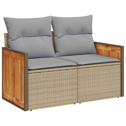 Set Divano da Giardino 10 pcs Beige e Grigio Chiaro polyrattan | homemem39