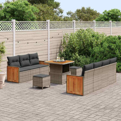 Set Divano da Giardino con cuscino 13 pcs Grigio polyrattan | homemem39